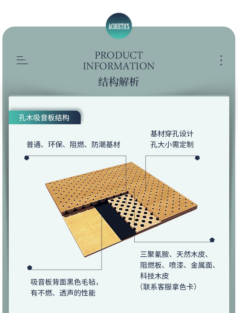 孔木吸音板结构